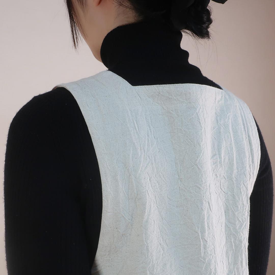 ２サイズ Ａライン スクエアネックジャンパースカート（シワ加工綿麻／全９色） | 11枚目