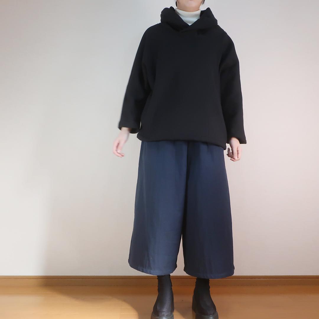 お洒落な防寒トレーナー 裏起毛 スヌード風襟付きトレーナー（コットン／２色） | 15枚目