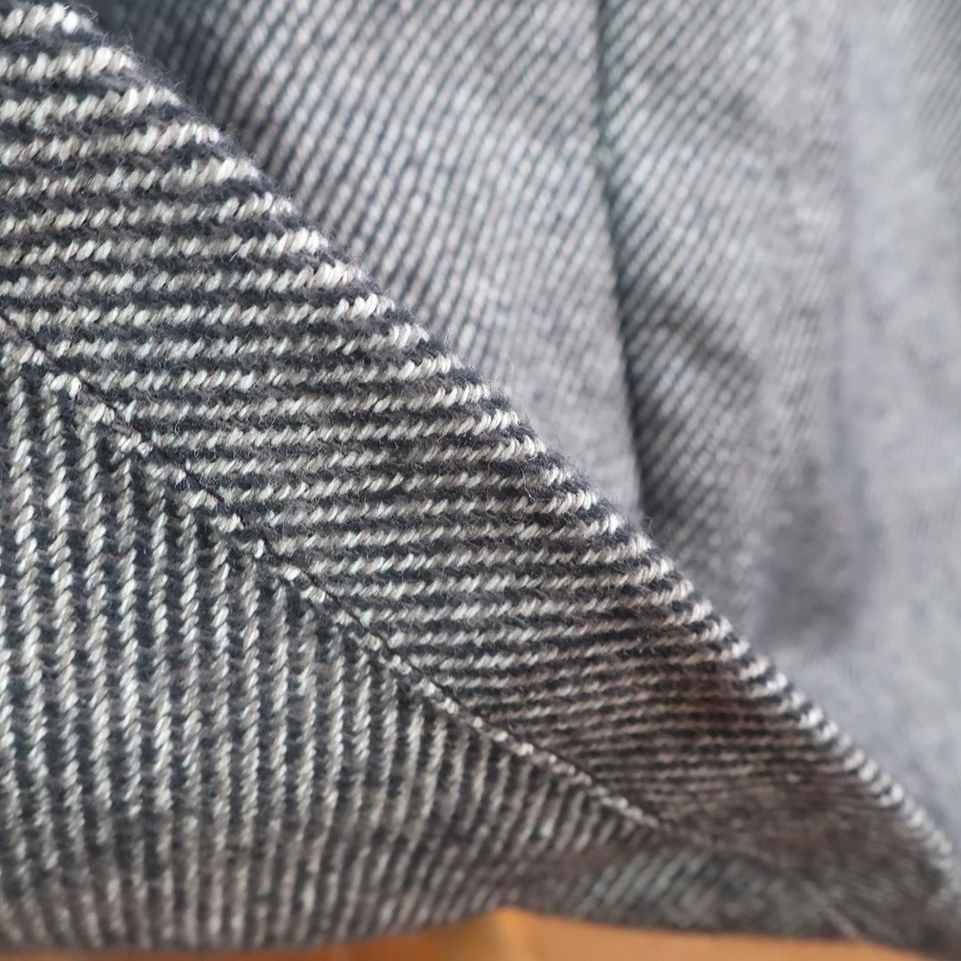 入・卒業式にも 春先まで ハイウエスト スクエアネックタックジャンパースカート（コットンツイード／グレー） | 17枚目