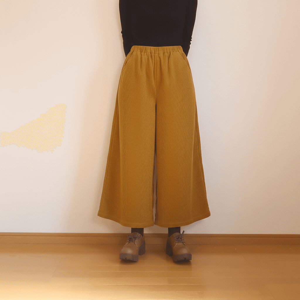 冬の美脚パンツ 春まで使える 細畝コーデュロイ フレアパンツ（コットン／５色） | 2枚目