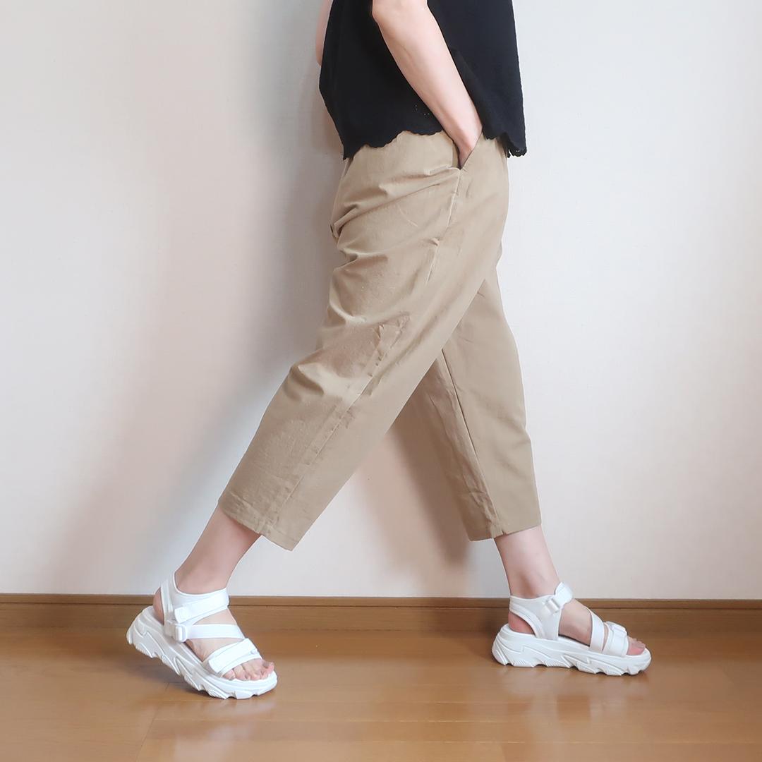仕事も遊びもこれ1本 ヒップゆったり 夏向けコットン タックパンツ(コットン/全4色) | 14枚目
